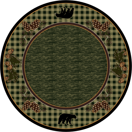 American Dakota Lakeside Bear Green Rug