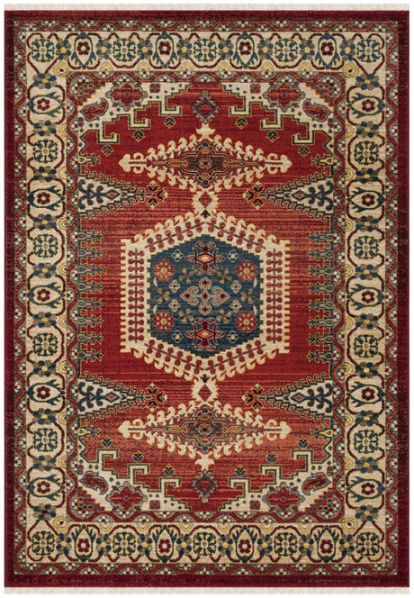 Safavieh Kashan 5'-1" x 7'-5" Rug in Red / Ivory