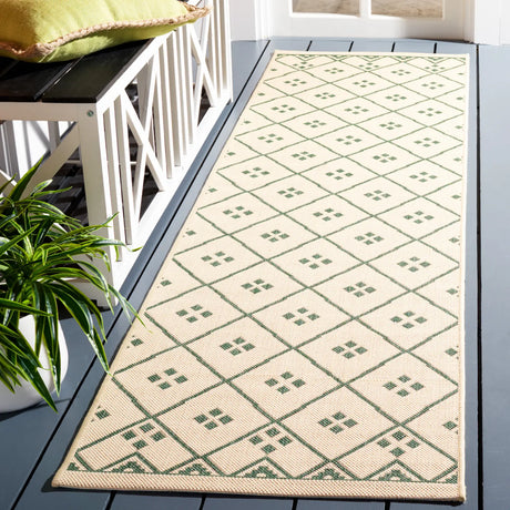 Safavieh Courtyard 2'-3" x 8'-0" Rug in Beige / Green