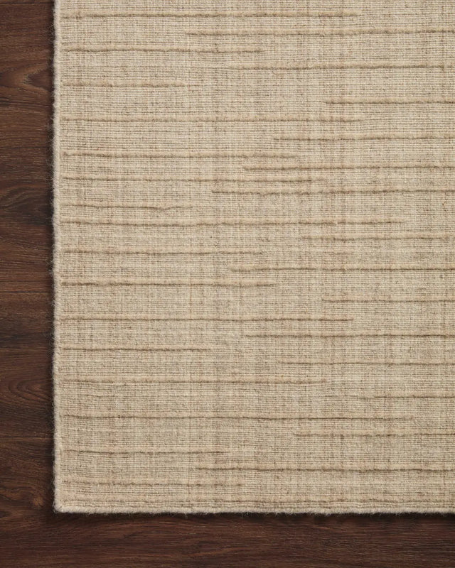 Loloi Brooks Bro-01 Oatmeal Rug - corner on wood