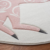 Safavieh Carousel Kids 100 5'-3" x 5'-3" Rug in Ivory / Pink