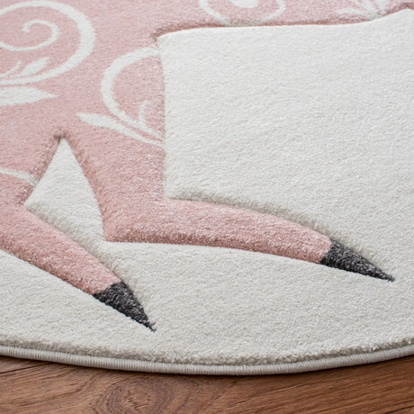 Safavieh Carousel Kids 100 5'-3" x 5'-3" Rug in Ivory / Pink
