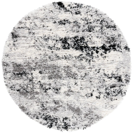 Safavieh Lindsay Shag 6'-7" x 6'-7" Rug in Grey / Black Ivory