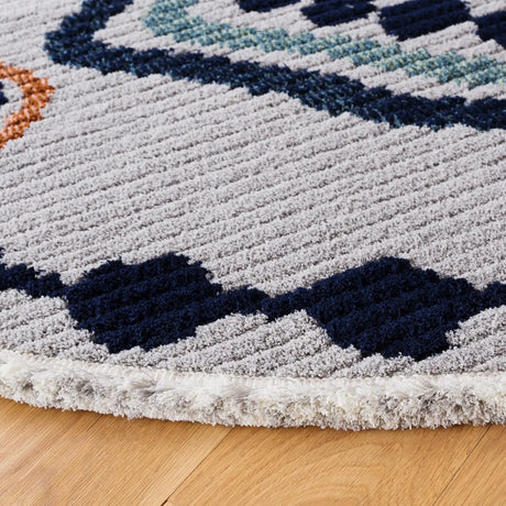 Safavieh Marrakesh 6'-7" x 6'-7" Rug in Grey / Blue Rust