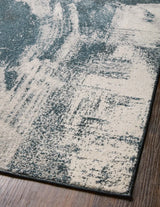 Loloi Spirit Spi-04 Indigo/Ivory Rugs - angled corner on wood