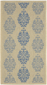 Safavieh Courtyard 2'-0" x 3'-7" Rug in Natural / Blue
