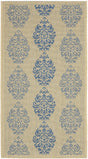 Safavieh Courtyard 2'-0" x 3'-7" Rug in Natural / Blue