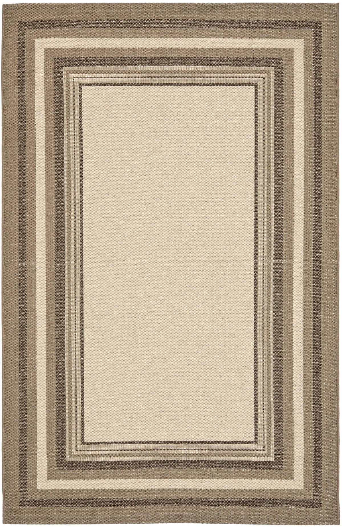 Safavieh Courtyard 4'-0" x 5'-7" Rug in Beige / Dark Beig