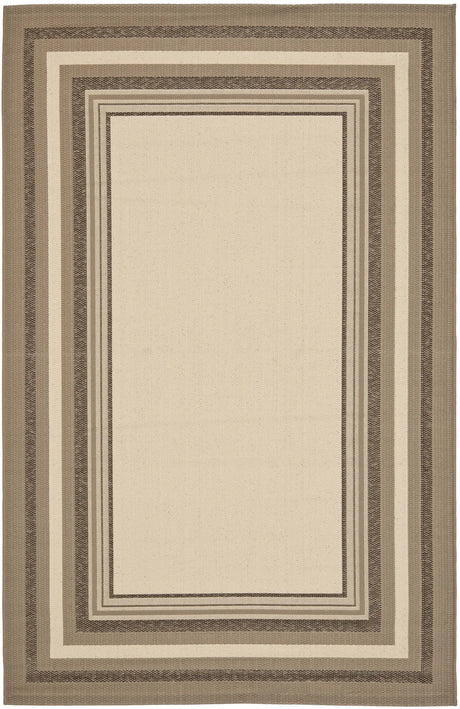 Safavieh Courtyard 4'-0" x 5'-7" Rug in Beige / Dark Beig