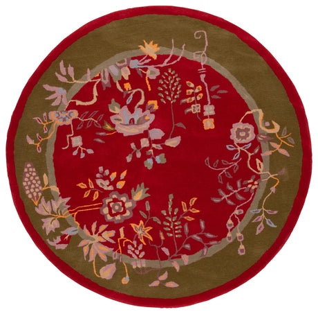 Safavieh Metro 6'-0" x 6'-0" Rug in Red / Green