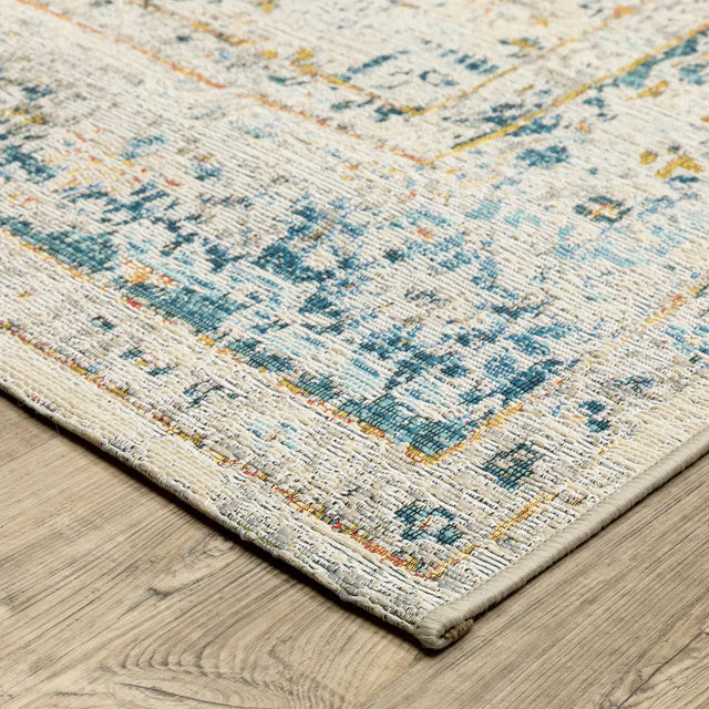 Oriental Weavers Sphinx Naples 1221X Blue Rugs - corner detail