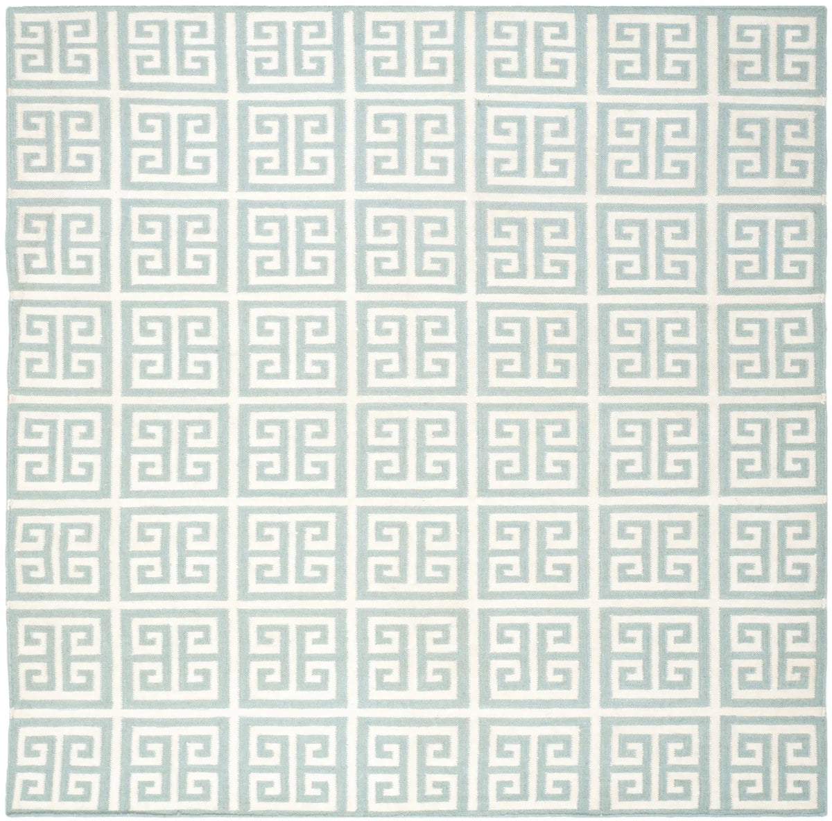 Safavieh Dhurries 7'-0" x 7'-0" Rug in Blue / Ivory