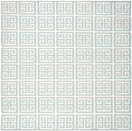 Safavieh Dhurries 7'-0" x 7'-0" Rug in Blue / Ivory