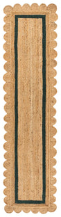 Safavieh Natural Fiber 2'-3" x 9'-0" Rug in Natural / Dark Green