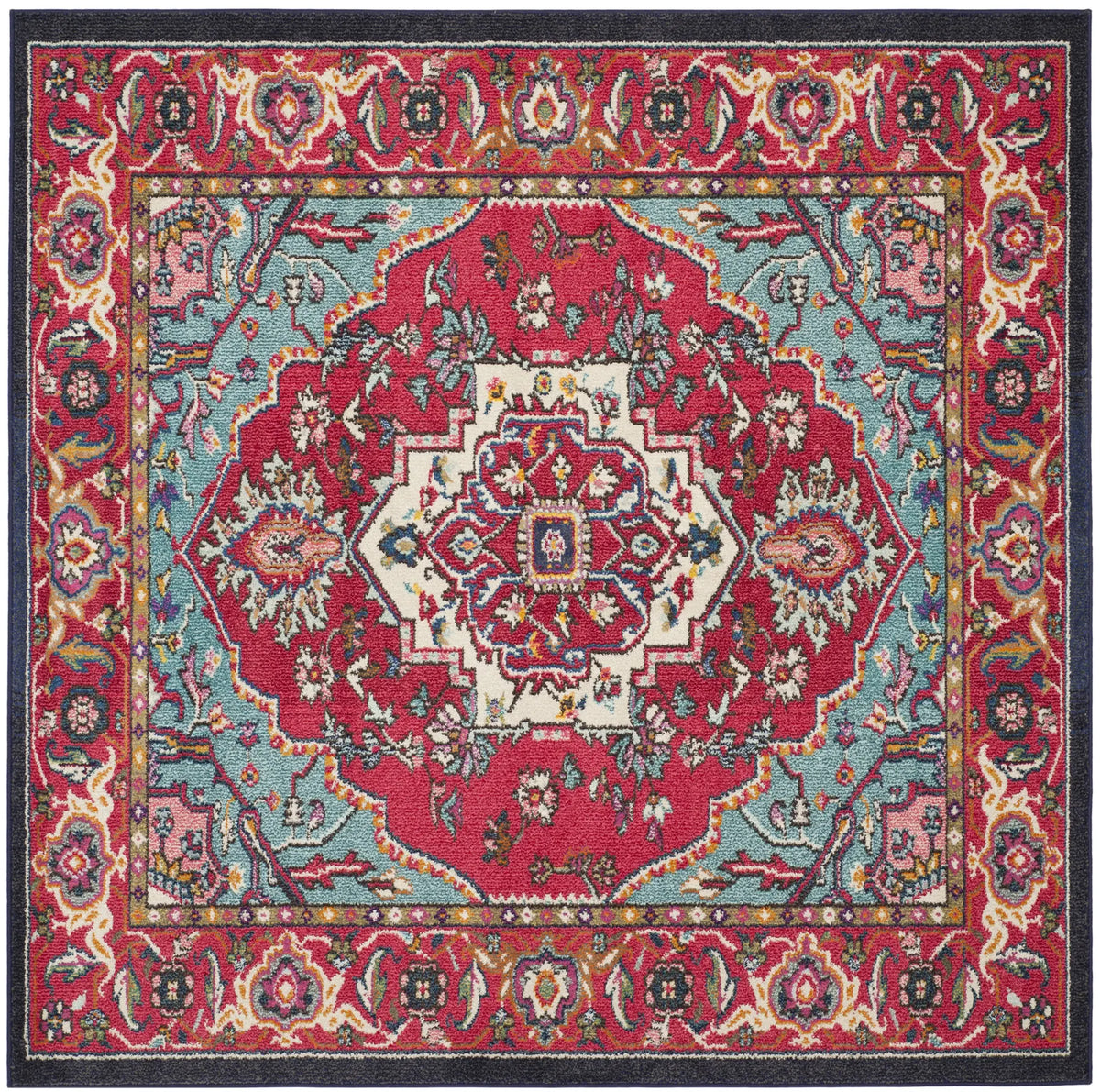 Safavieh Monaco 6'-7" x 6'-7" Rug in Red / Turquoise