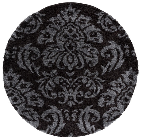 Safavieh Florida Shag 5'-0" x 5'-0" Rug in Dark Brown / Smoke