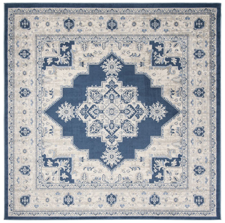 Safavieh Brentwood 6'-7" x 6'-7" Rug in Navy / Creme