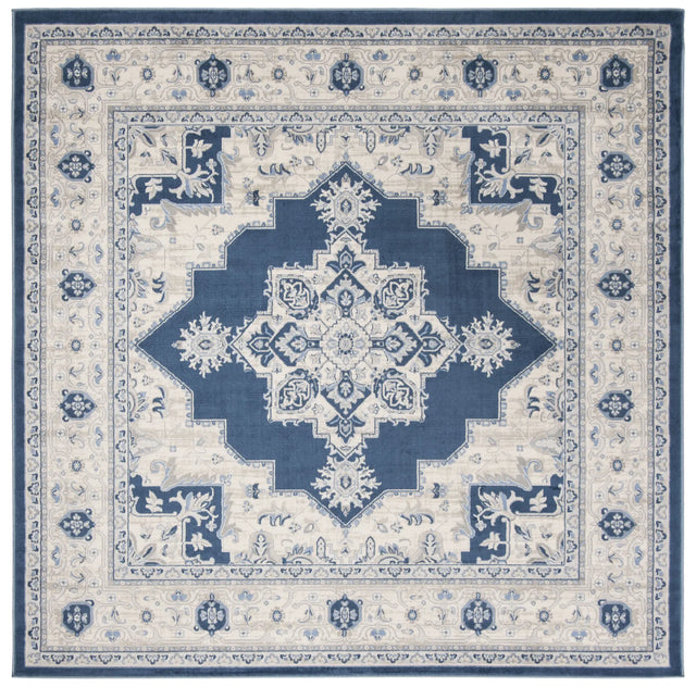 Safavieh Brentwood 6'-7" x 6'-7" Rug in Navy / Creme