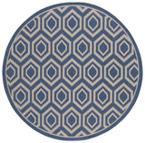 Safavieh Courtyard 5'-3" x 5'-3" Rug in Blue / Beige