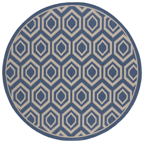 Safavieh Courtyard 5'-3" x 5'-3" Rug in Blue / Beige