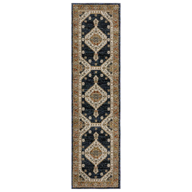Oriental Weavers Sphinx Andorra 2281E Blue/ Orange Rug - runner