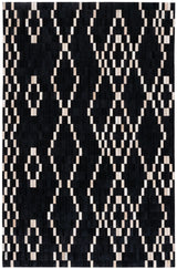 Safavieh Studio Leather 4'-0" x 6'-0" Rug in Black / Beige
