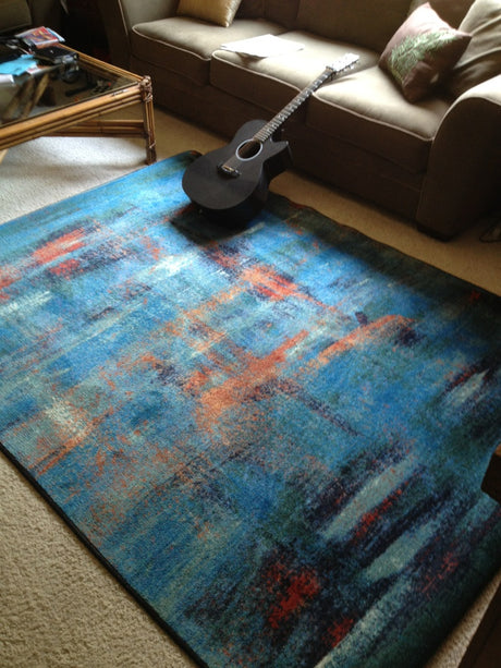 American Dakota Coastal Canvas Aqua Rug