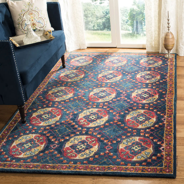 Safavieh Heritage 5'-0" x 8'-0" Rug in Navy / Red
