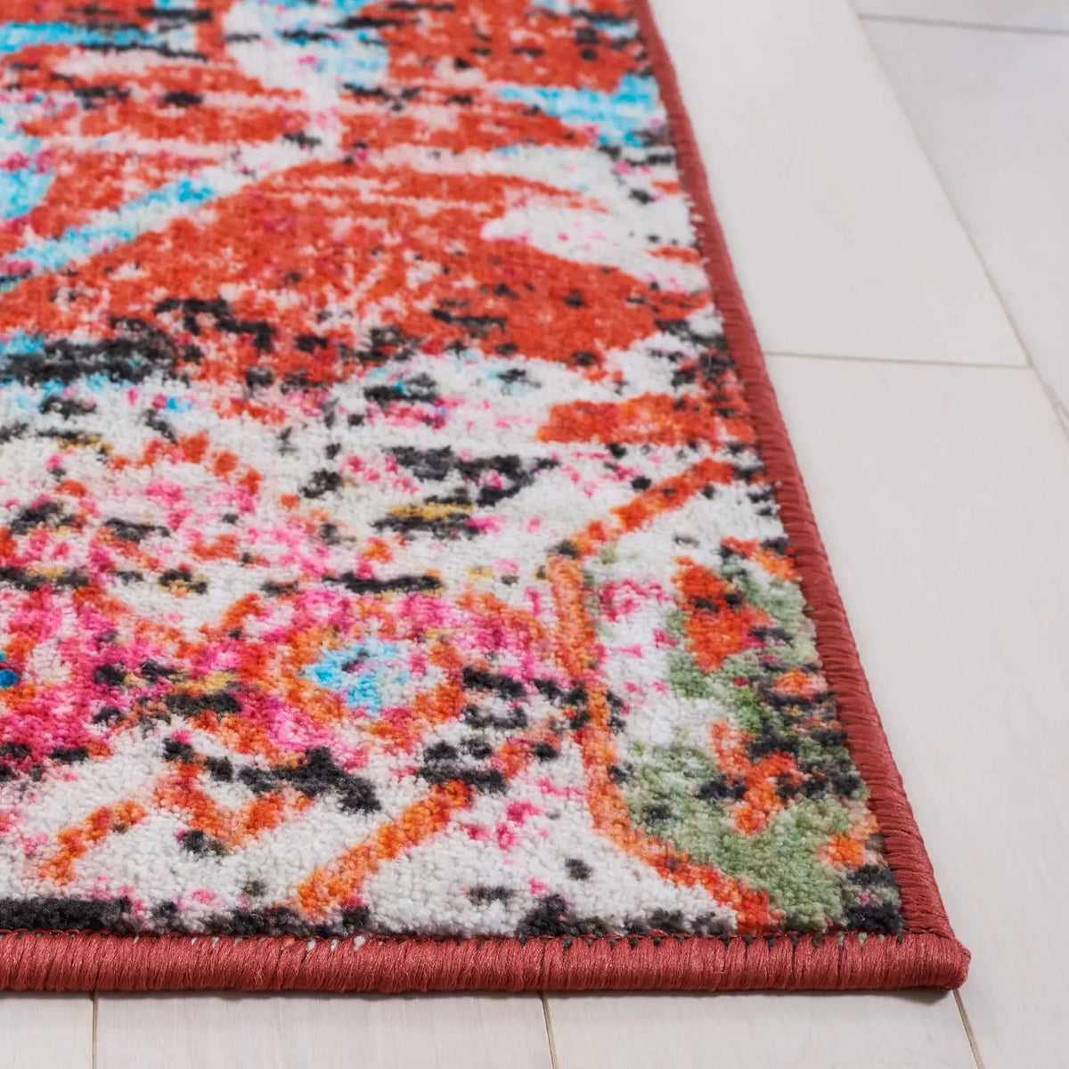 Safavieh Riviera 4'-5" x 6'-5" Rug in Orange / Light Blue