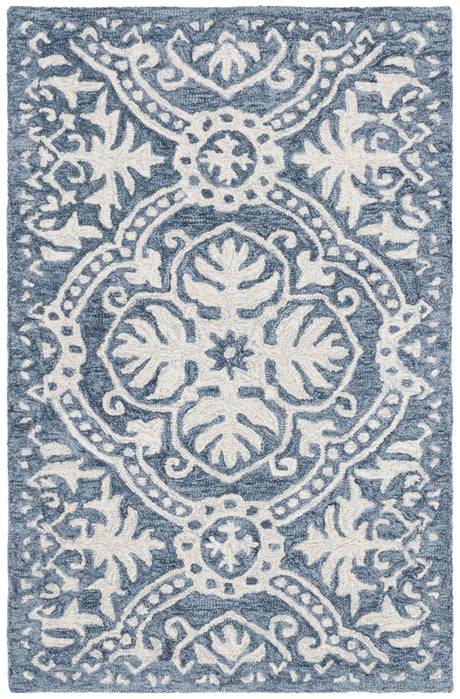 Safavieh Micro-Loop 2'-6" x 4'-0" Rug in Blue / Ivory