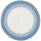 Safavieh Braided 3'-0" x 3'-0" Rug in Ivory / Blue