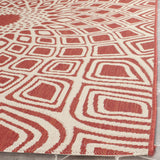 Safavieh Courtyard 4'-0" x 5'-7" Rug in Red / Beige