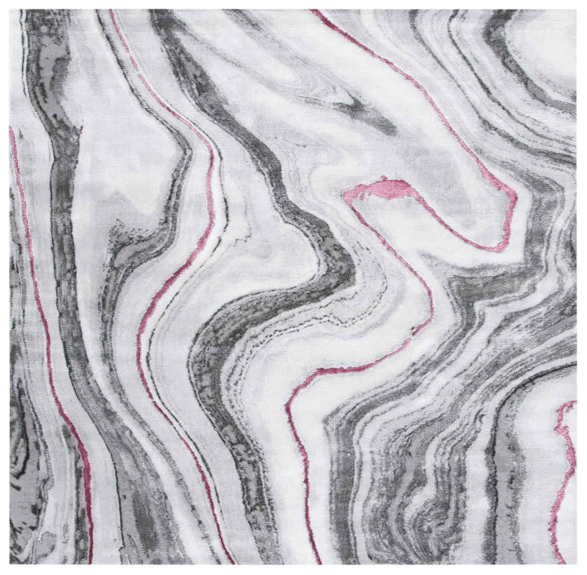 Safavieh Craft 6'-7" x 6'-7" Rug in Grey / Wine