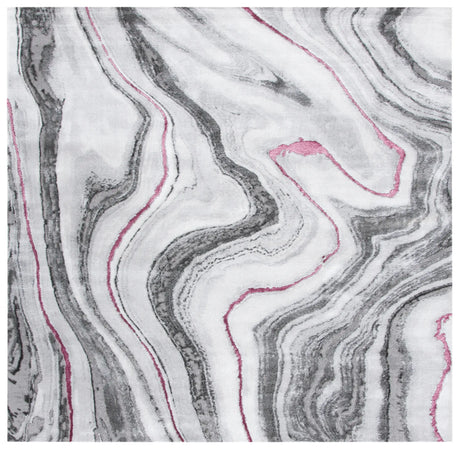 Safavieh Craft 6'-7" x 6'-7" Rug in Grey / Wine