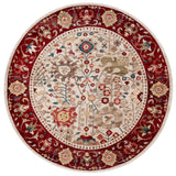 Safavieh Kashan 6'-7" x 6'-7" Rug in Ivory / Red