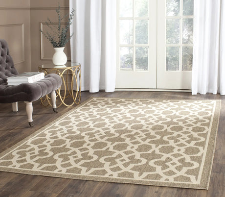 Safavieh Courtyard 5'-3" x 7'-7" Rug in Mocha / Beige