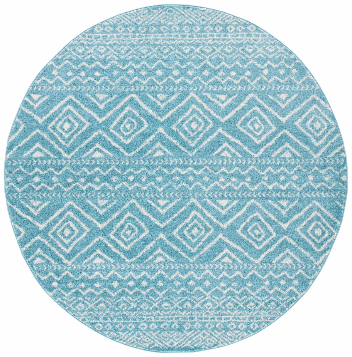 Safavieh Tulum 6'-7" x 6'-7" Rug in Turquoise / Ivory