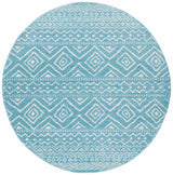 Safavieh Tulum 6'-7" x 6'-7" Rug in Turquoise / Ivory
