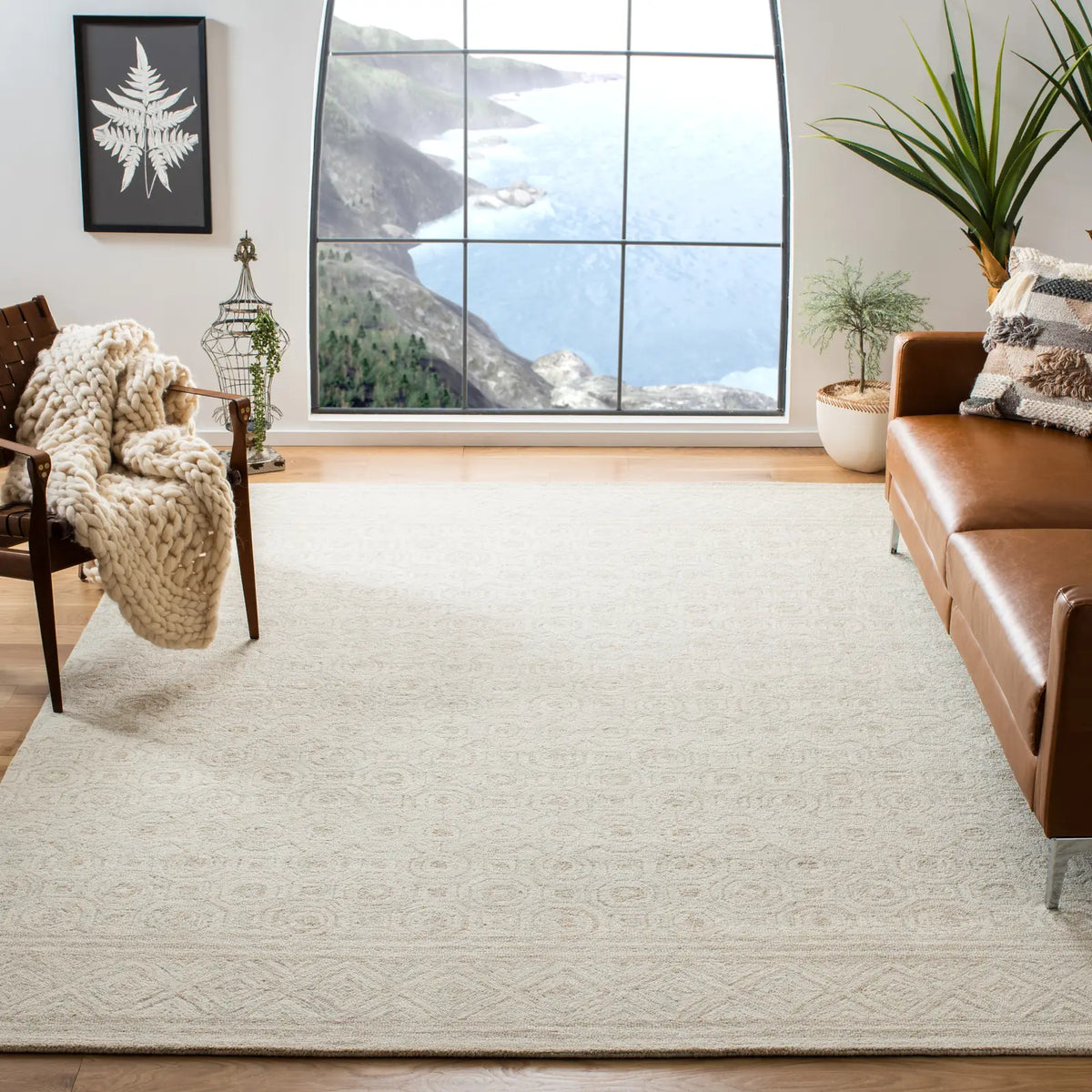Safavieh Micro-Loop 10'-0" x 14'-0" Rug in Ivory / Light Green