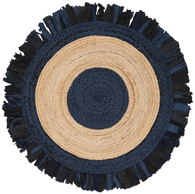 Safavieh Cape Cod 4'-0" x 4'-0" Rug in Navy / Natural