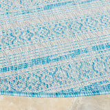 Safavieh Courtyard 6'-7" x 6'-7" Rug in Aqua / Grey