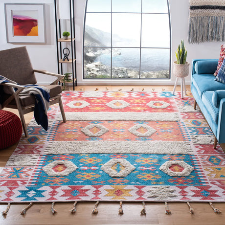 Safavieh Saffron 8'-0" x 10'-0" Rug in Rust / Beige