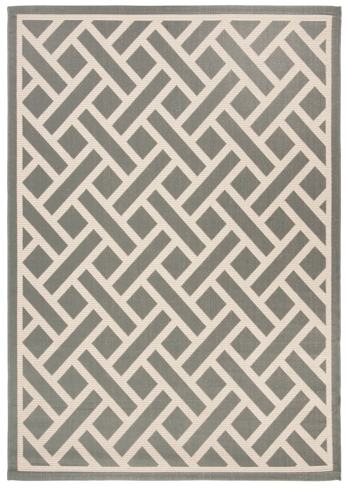 Safavieh Courtyard 5'-3" x 7'-7" Rug in Anthracite / Light Beige