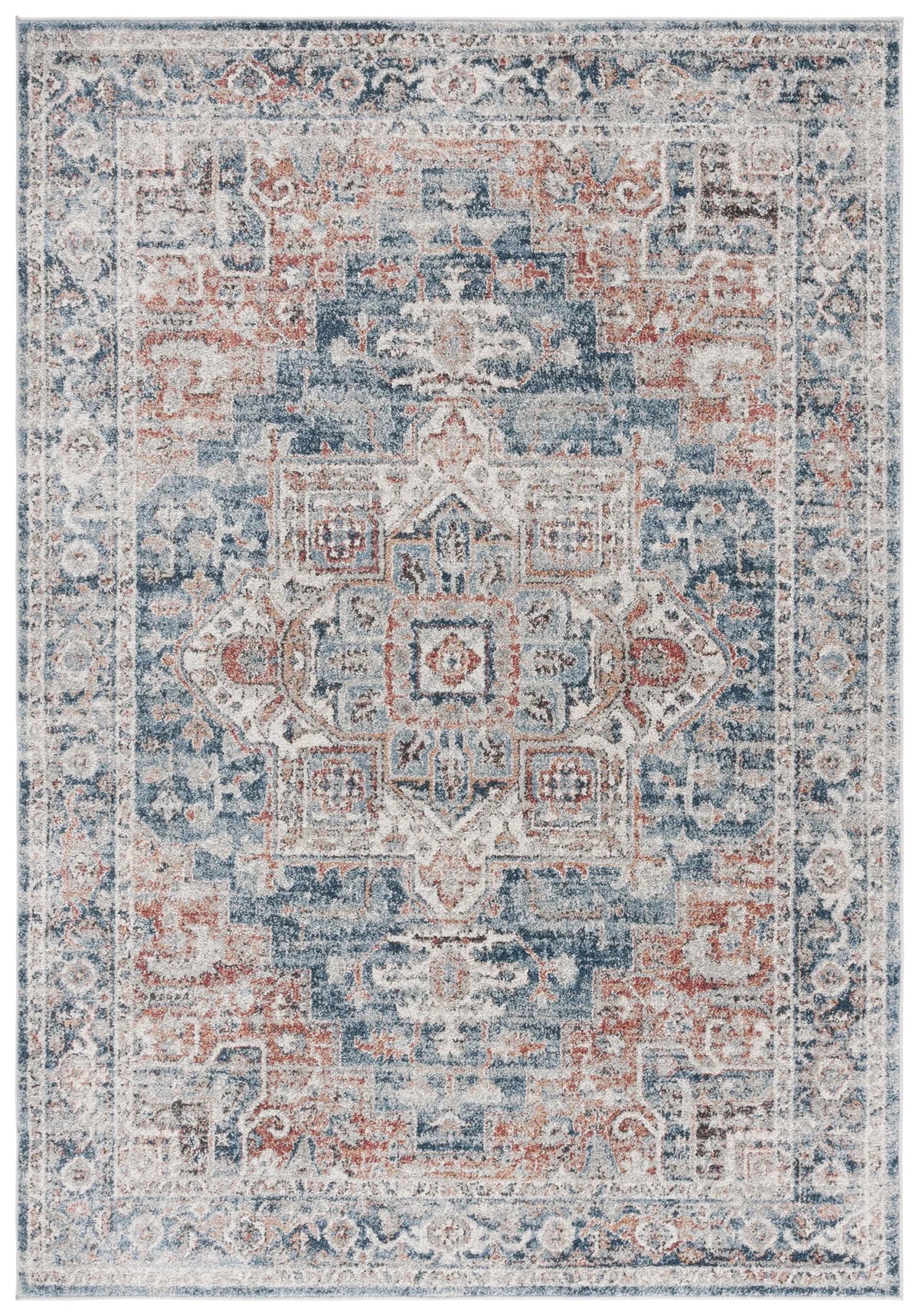 Safavieh Vintage Tabriz 4'-0" x 6'-0" Rug in Blue / Rust