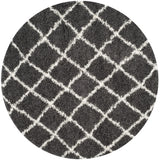 Safavieh Sgd-Dallas Shag 6'-0" x 6'-0" Rug in Dark Grey / Ivory
