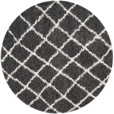 Safavieh Sgd-Dallas Shag 6'-0" x 6'-0" Rug in Dark Grey / Ivory