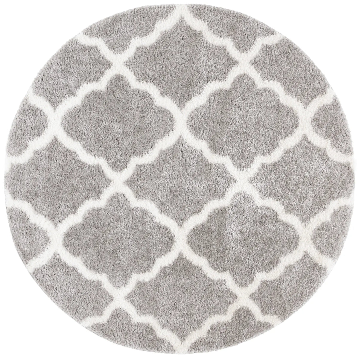 Safavieh Tahoe Shag 6'-7" x 6'-7" Rug in Grey / White