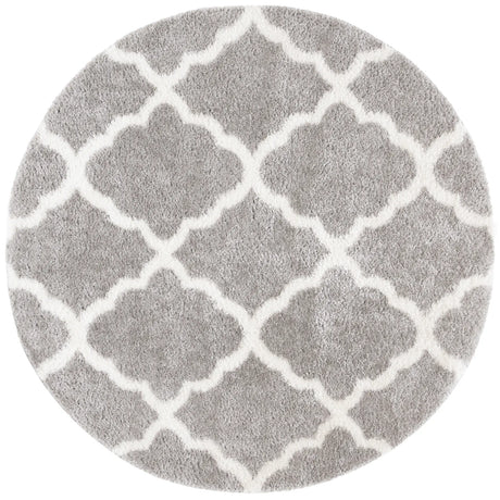 Safavieh Tahoe Shag 6'-7" x 6'-7" Rug in Grey / White