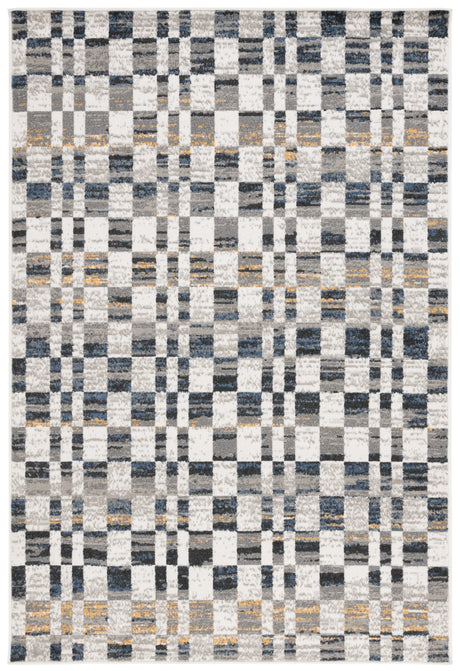 Safavieh Pyramid 4'-5" x 6'-5" Rug in Ivory / Grey Navy