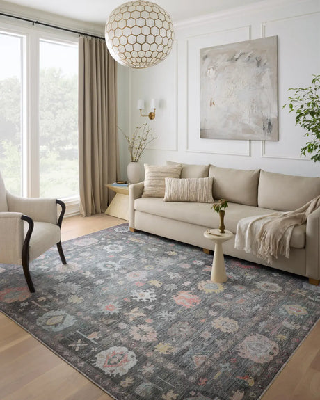 Loloi Elysium Ely-03 Charcoal/Multi Rug - room scene 1